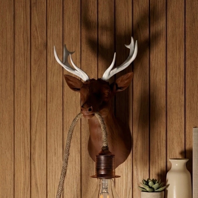 🦌 Rustik Geyik Duvar Aplik – Özel Tasarım
