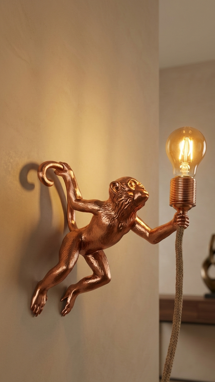 Rustik Maymun Duvar Aplik – Özel Tasarım