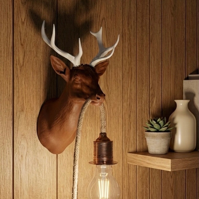 🦌 Rustik Geyik Duvar Aplik – Özel Tasarım