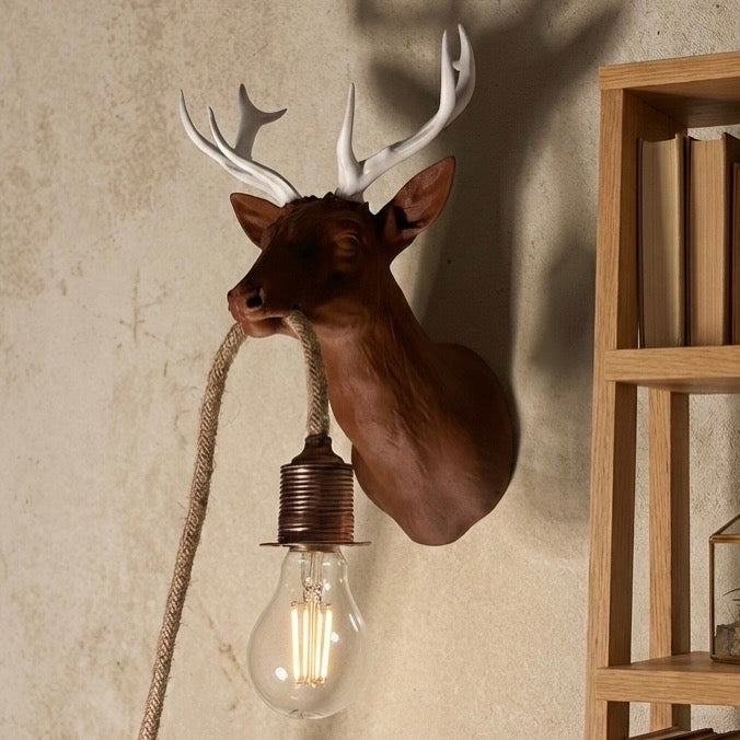 🦌 Rustik Geyik Duvar Aplik – Özel Tasarım