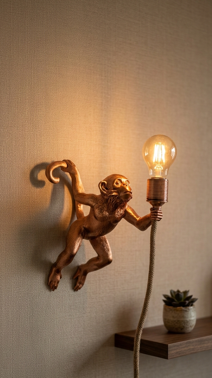 Rustik Maymun Duvar Aplik – Özel Tasarım