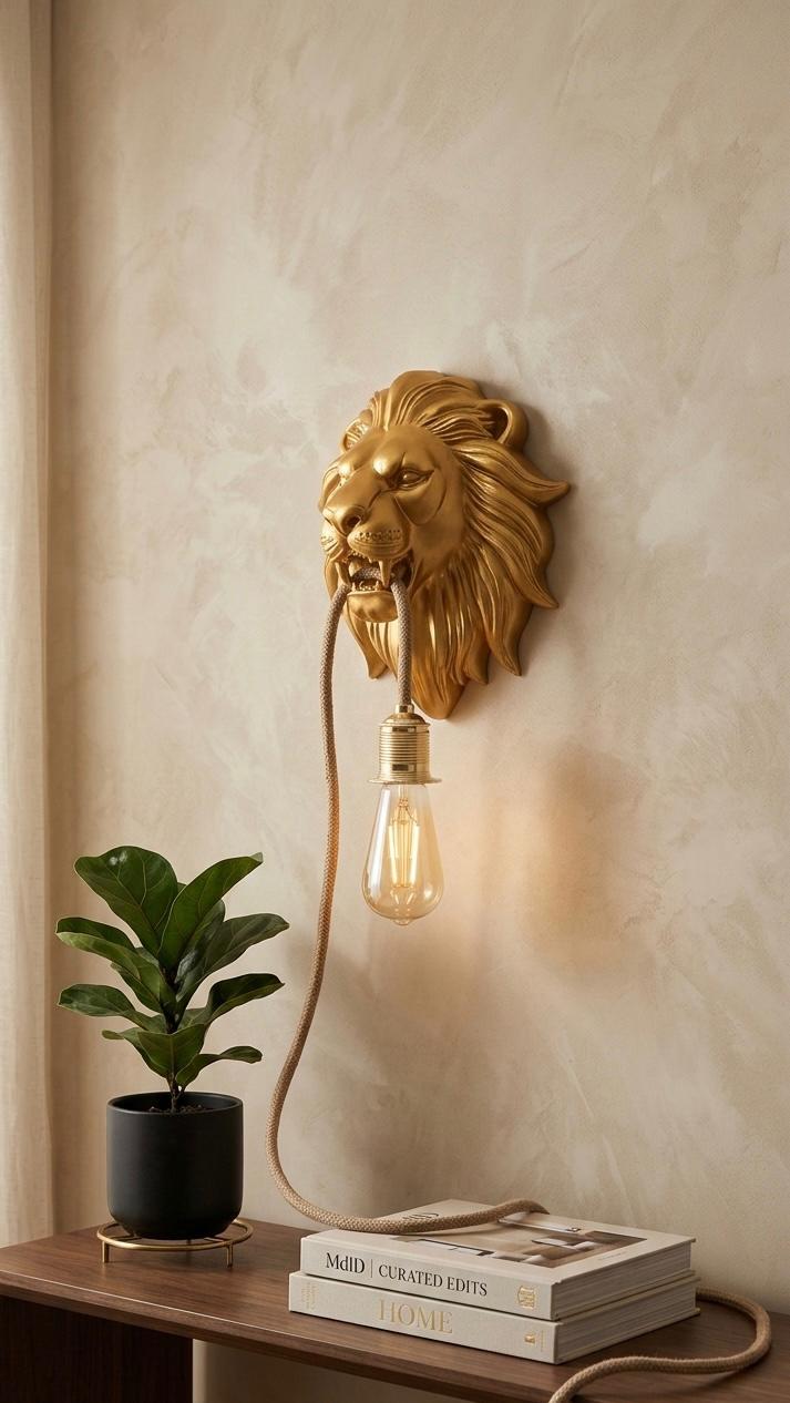 🦁 Luxury Lion Wall Sconce – Özel Tasarım Duvar Apliği