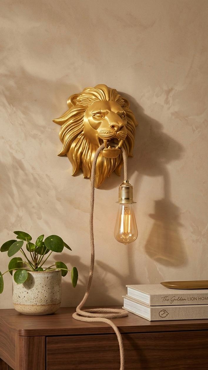 🦁 Luxury Lion Wall Sconce – Özel Tasarım Duvar Apliği