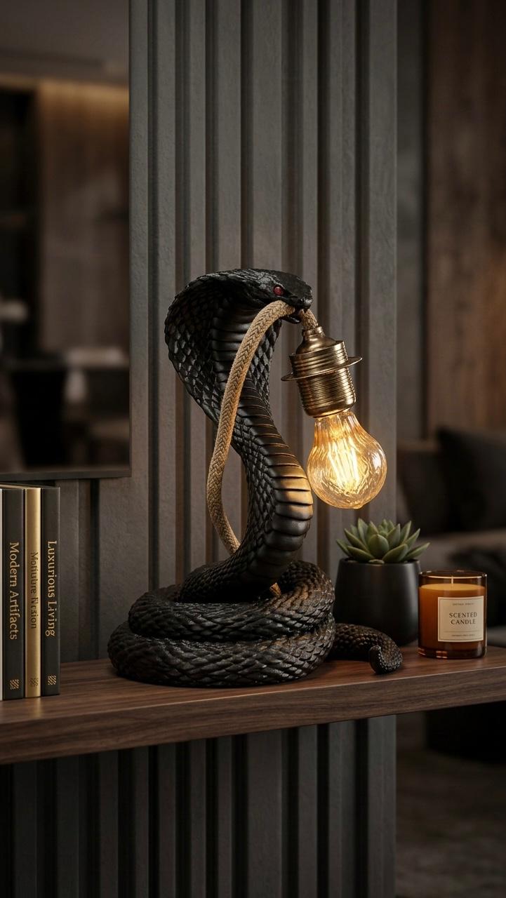 ⚜️ Obsidian Cobra Işık Heykeli